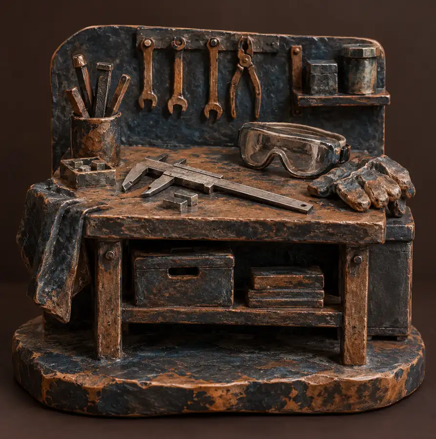 Illustration of manufacturing businesses equipment and workspace